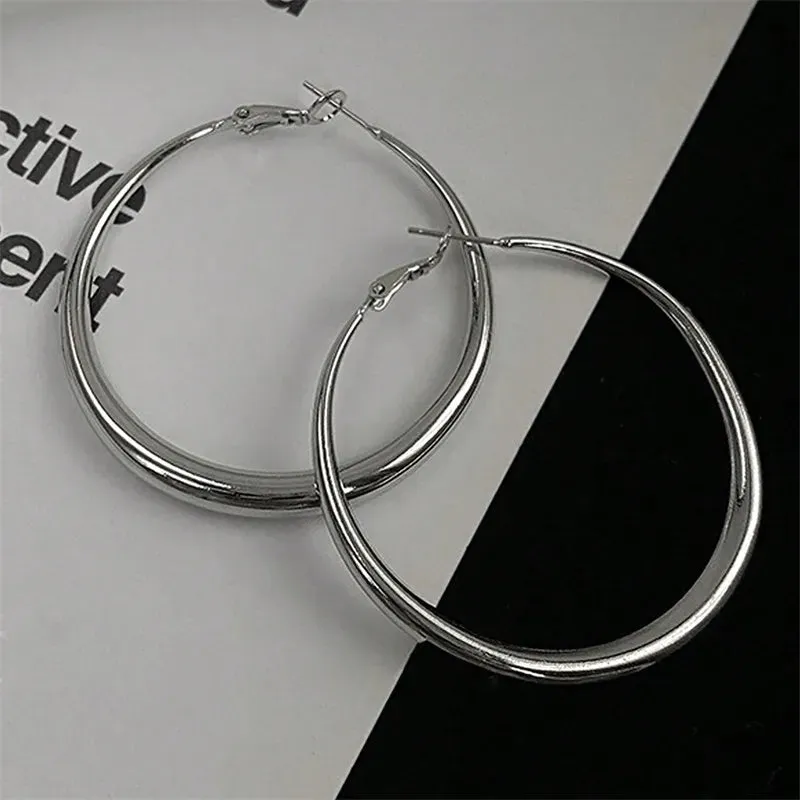 Exaggerated Big Circle Statement Smooth Circle Fashion Earring