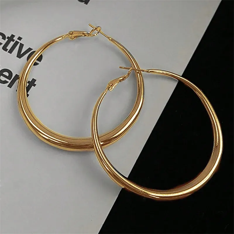 Exaggerated Big Circle Statement Smooth Circle Fashion Earring