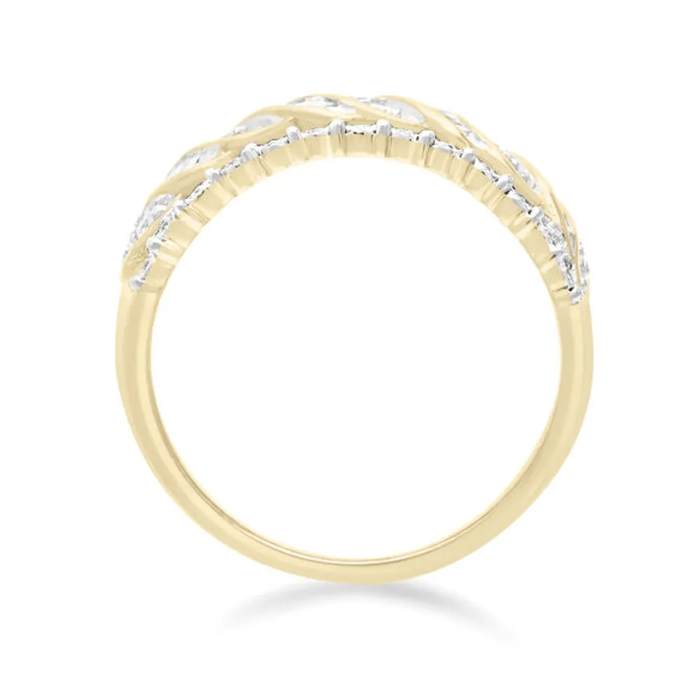 Fancy Dress Ring with 1/2ct of Diamonds in 9ct Yellow Gold