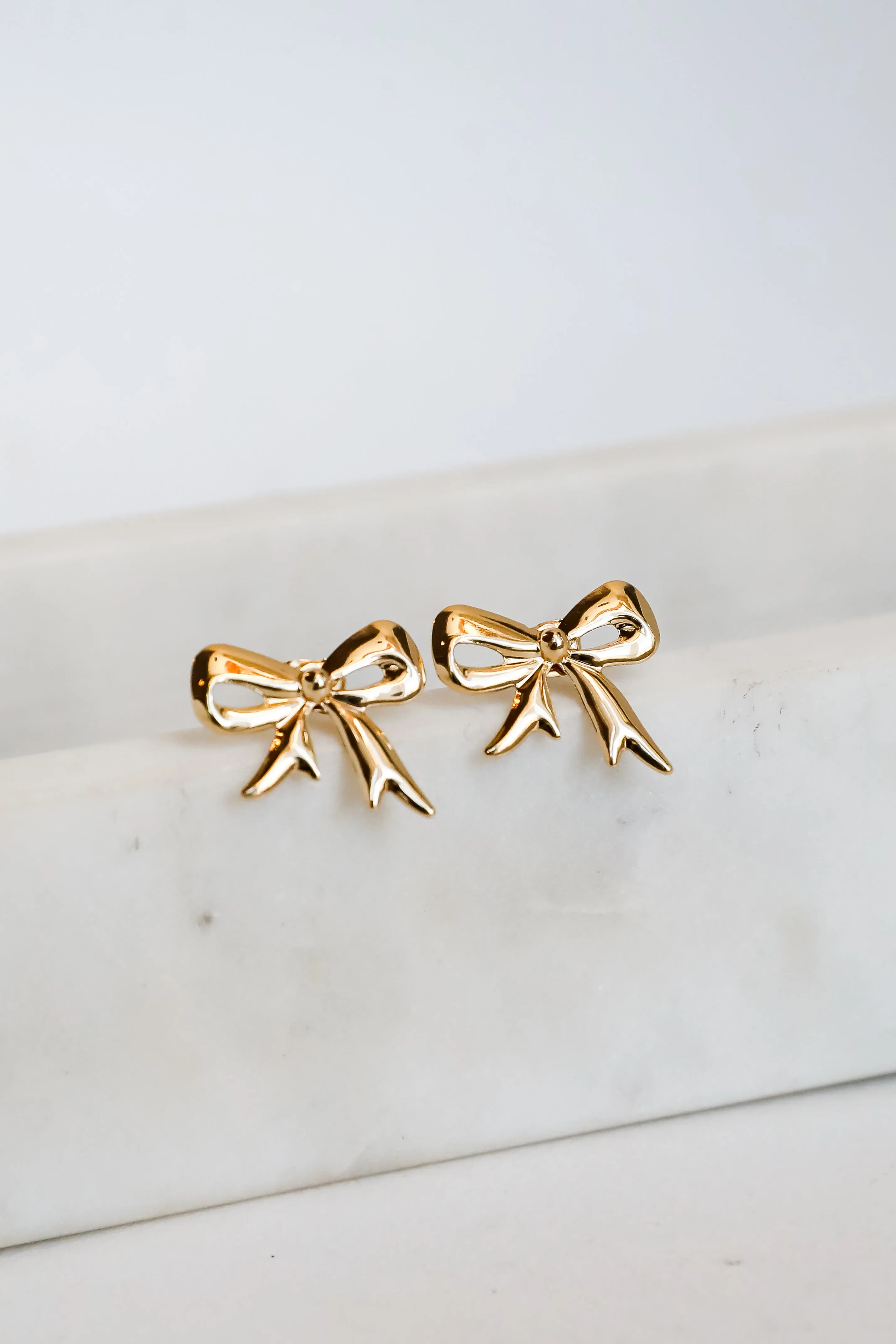 Finley Gold Bow Earrings