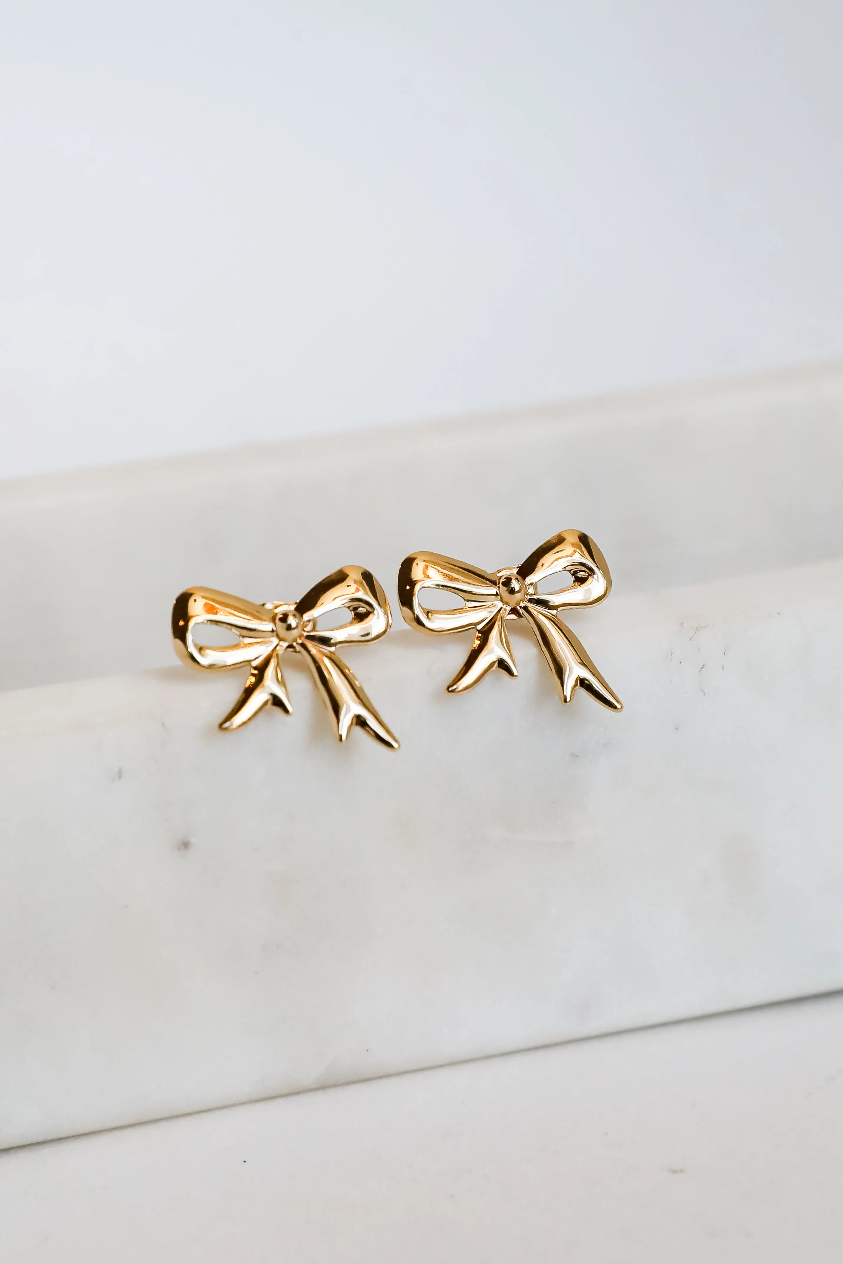 Finley Gold Bow Earrings