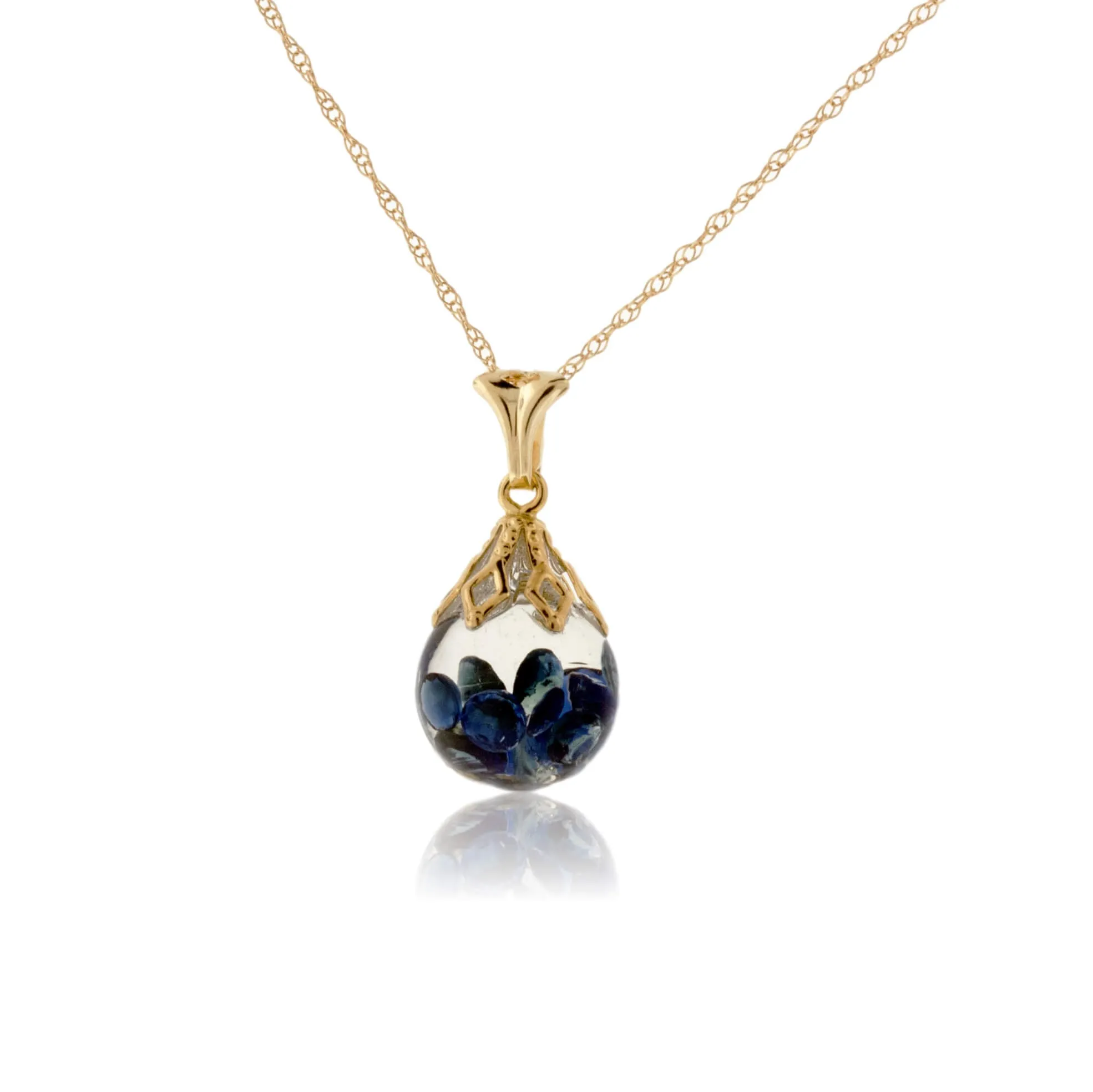 Floating Blue Sapphire Dangle Pendant