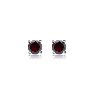 GARNET ROUND CUT STUDS