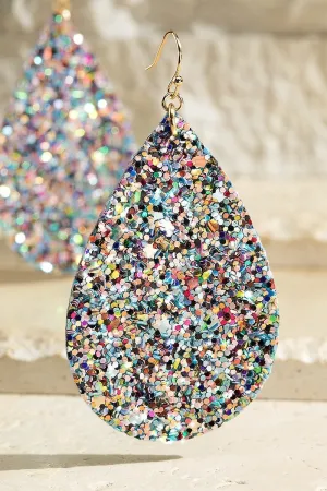 Glitter Teardrop Earrings