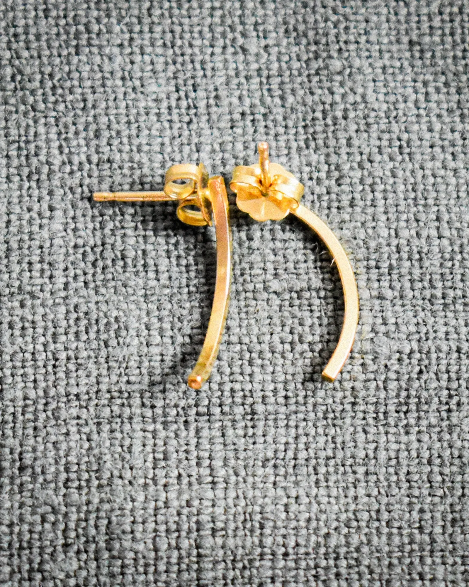 Gold Crescent Studs