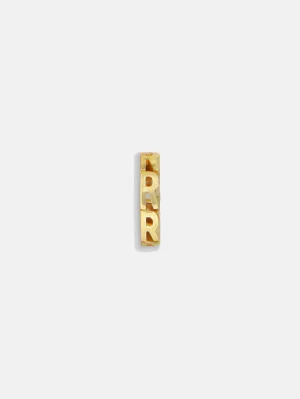 Gold Initial Bead Charm - R