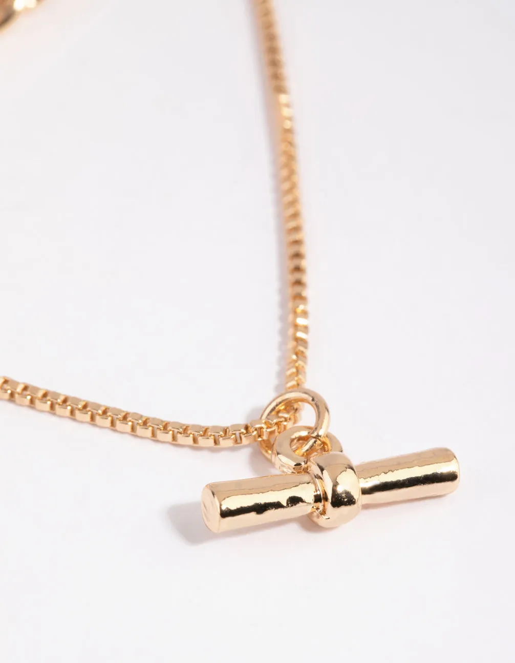 Gold Layered Fob Necklace