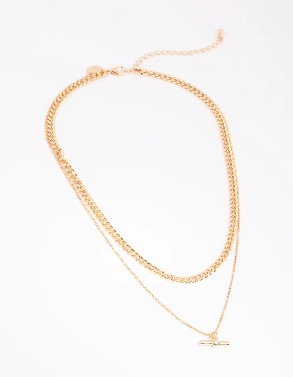 Gold Layered Fob Necklace