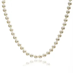 Gratia almost round white cultured freshwater pearl necklace