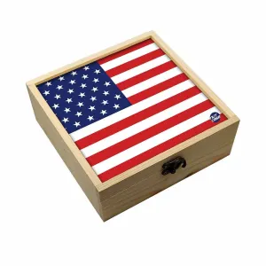 Jewellery Box Makepup Organizer -  American Vintage Distressed Flag