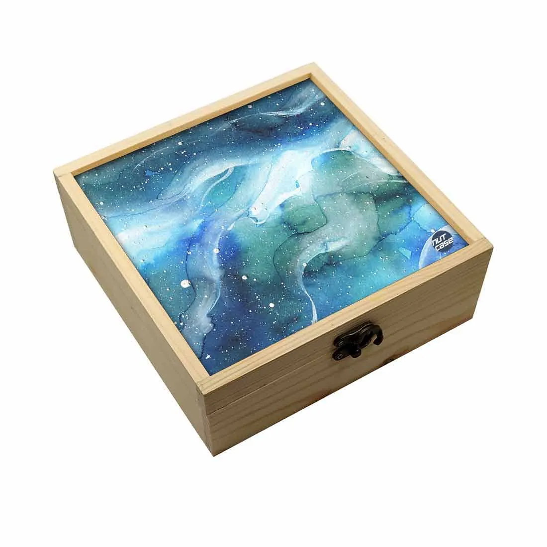 Jewellery Box Makepup Organizer -  Space Dark Blue Watercolor