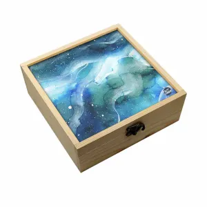 Jewellery Box Makepup Organizer -  Space Dark Blue Watercolor