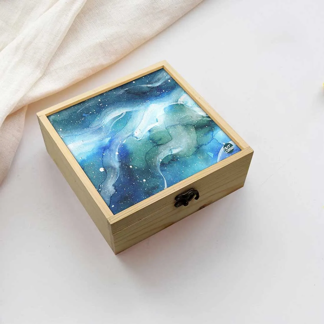 Jewellery Box Makepup Organizer -  Space Dark Blue Watercolor