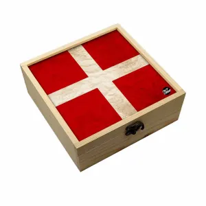 Jewellery Box Makepup Organizer -  Switzerland Vintage Distressed Flag