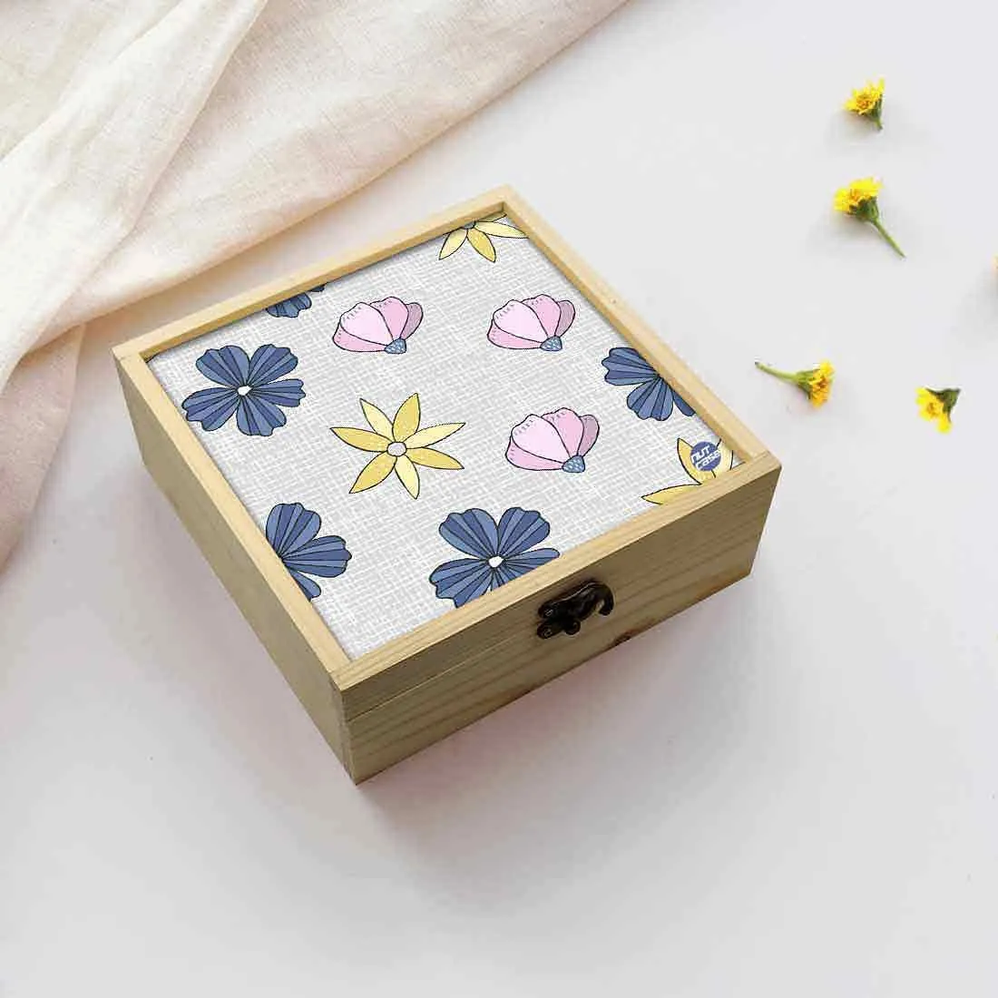 Jewellery Box Wooden Jewelry Organizer -  Flower Petals