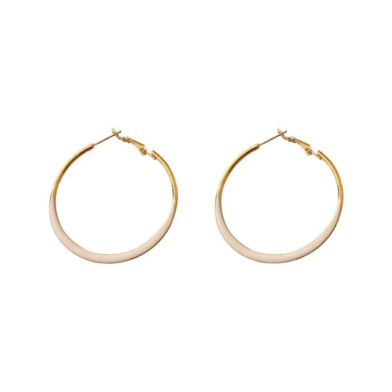 Just Lil Things White  Hoop Earrings jlt11994