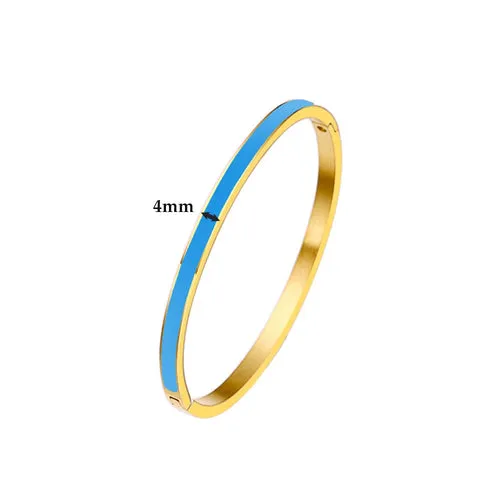 KESLEY Bangle Bracelets Enamel Colorful Luxury  Waterproof Hypoallergenic Hard Bracelets Luxury