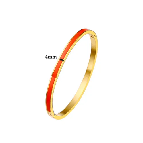 KESLEY Bangle Bracelets Enamel Colorful Luxury  Waterproof Hypoallergenic Hard Bracelets Luxury