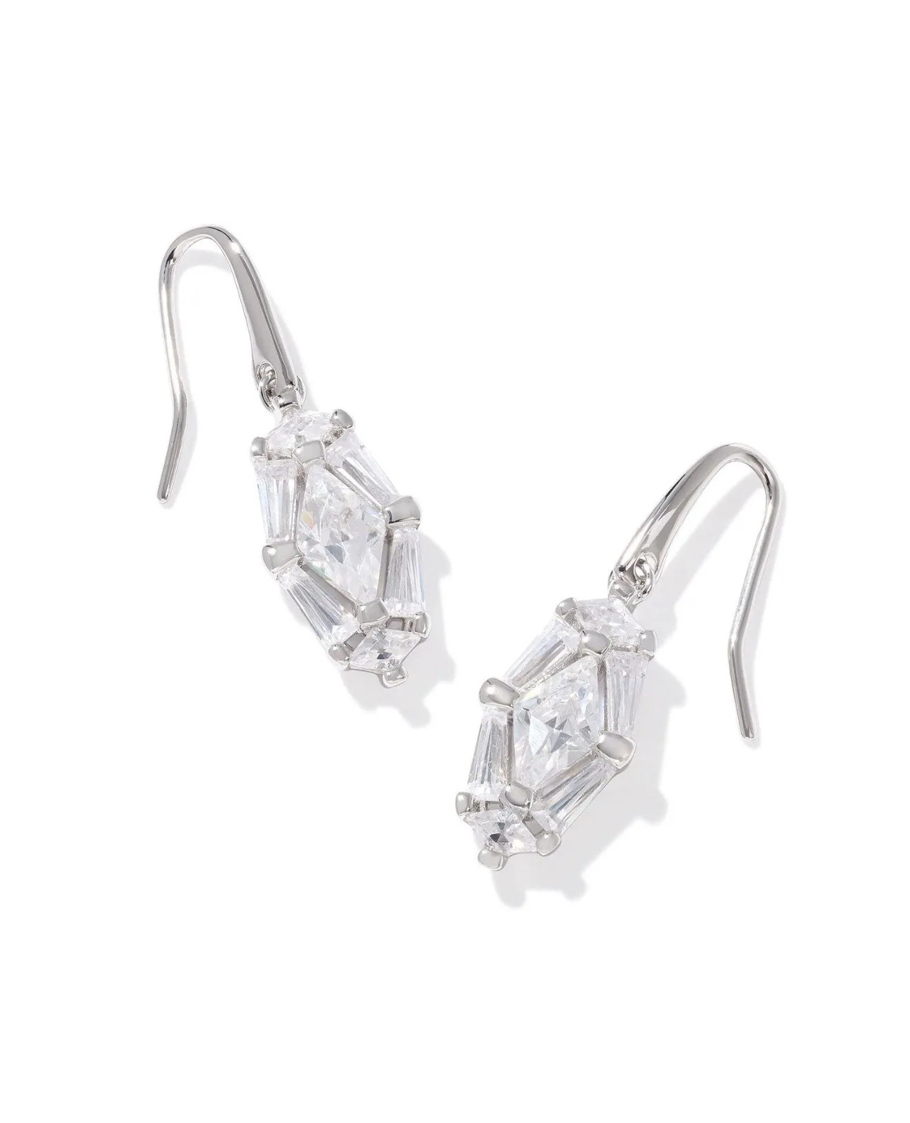 Lindy Rae Lee Drop Earrings - Silver Clear Crystal