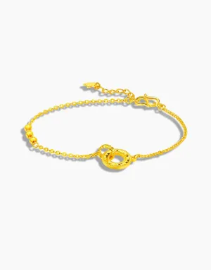 LVC 9IN Interlocking Rings 999 Gold Bracelet