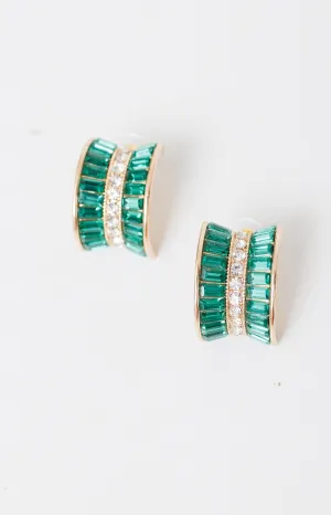 Magic Beauty Earrings, GOLD/EMERALD