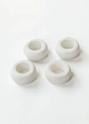 Marble Napkin Rings White 4pc Set