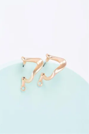 Matte Gold Zigzag Hoop Earrings