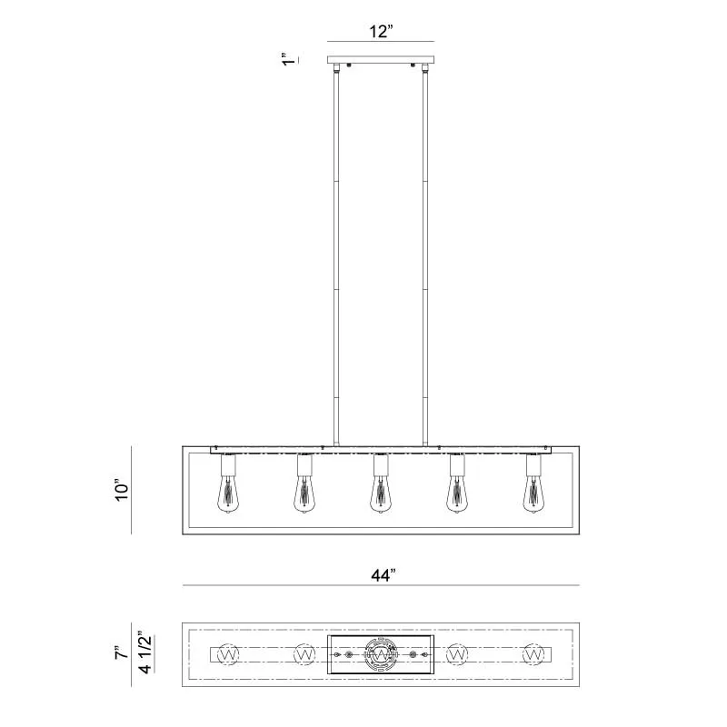 Matteo C76005 Flare 5-lt 44" Island Pendant