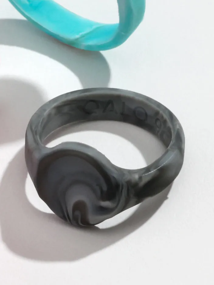 Men's Natural Stone Signet Silicone Ring