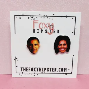 Michelle and Barack Obama Stud Earrings