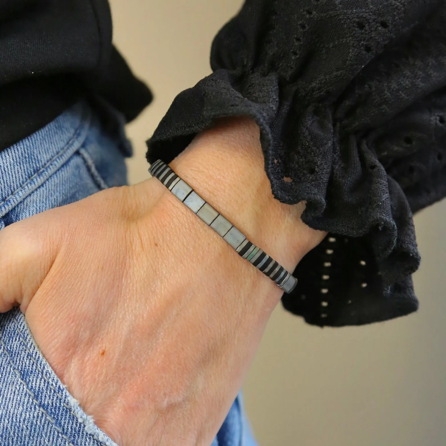 MILITARY GRAY - Tila Bead Bracelet | Single