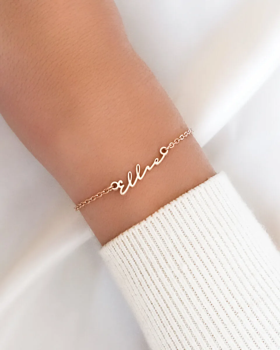 Mini Signature Name Bracelet (Rose Gold)