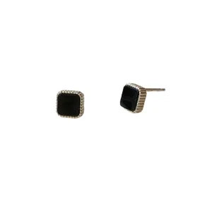 Mini Square Enamel Earrings