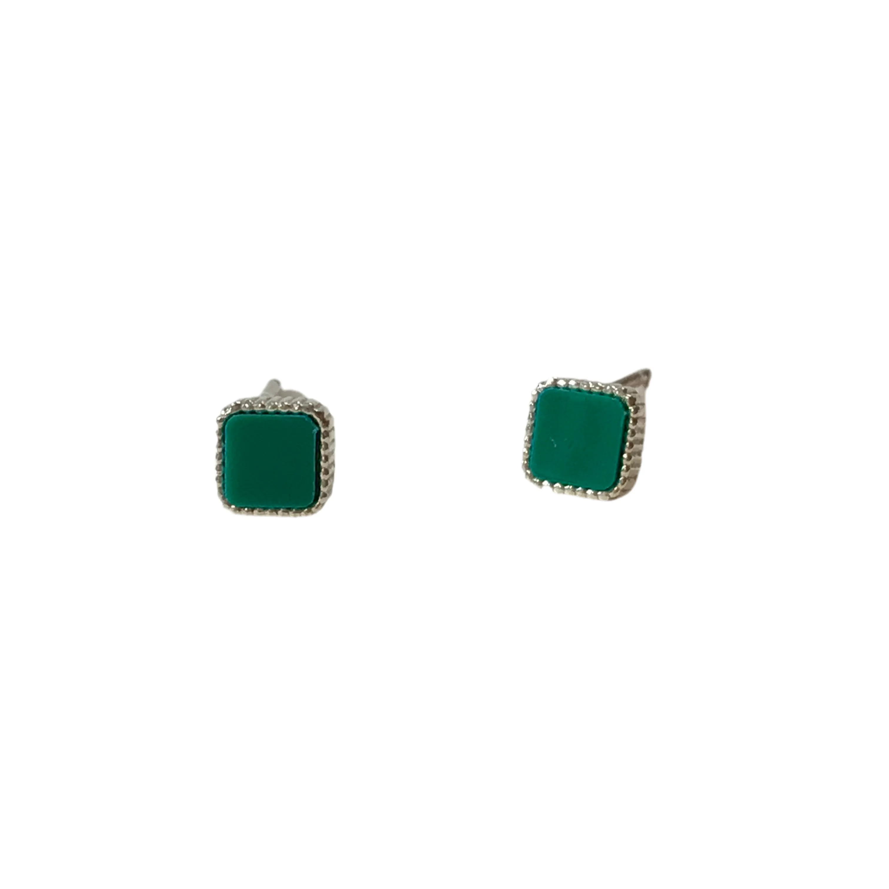 Mini Square Enamel Earrings