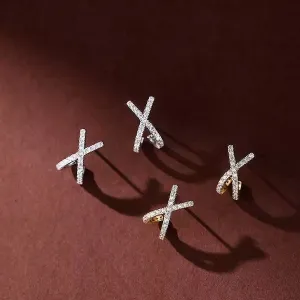 Minimalist Cross Sparkling Earrings