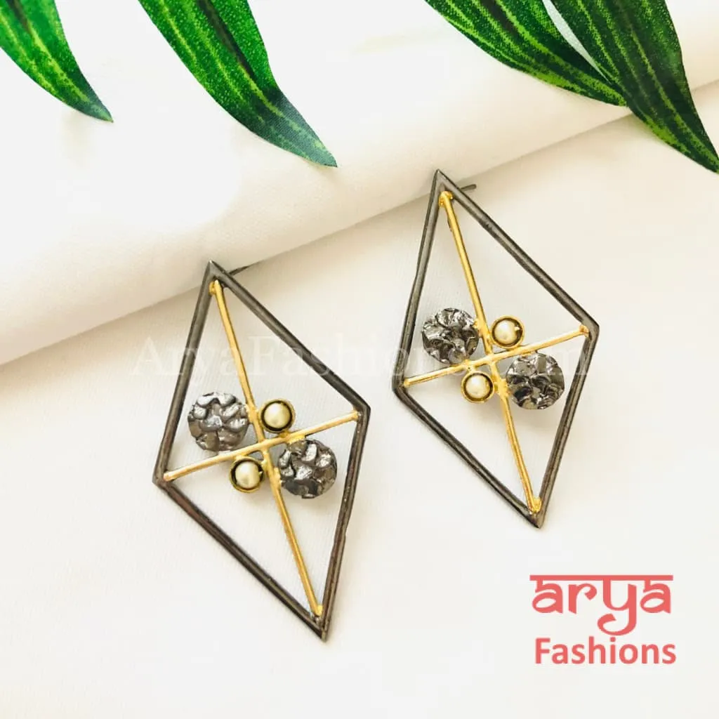 Mirraw Fusion Triangular Earrings/Trendy Party Earrings