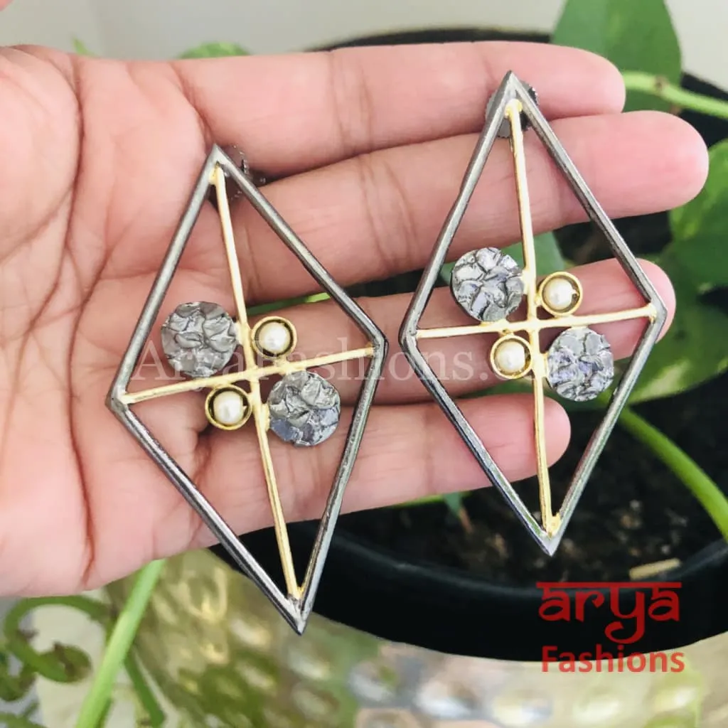 Mirraw Fusion Triangular Earrings/Trendy Party Earrings