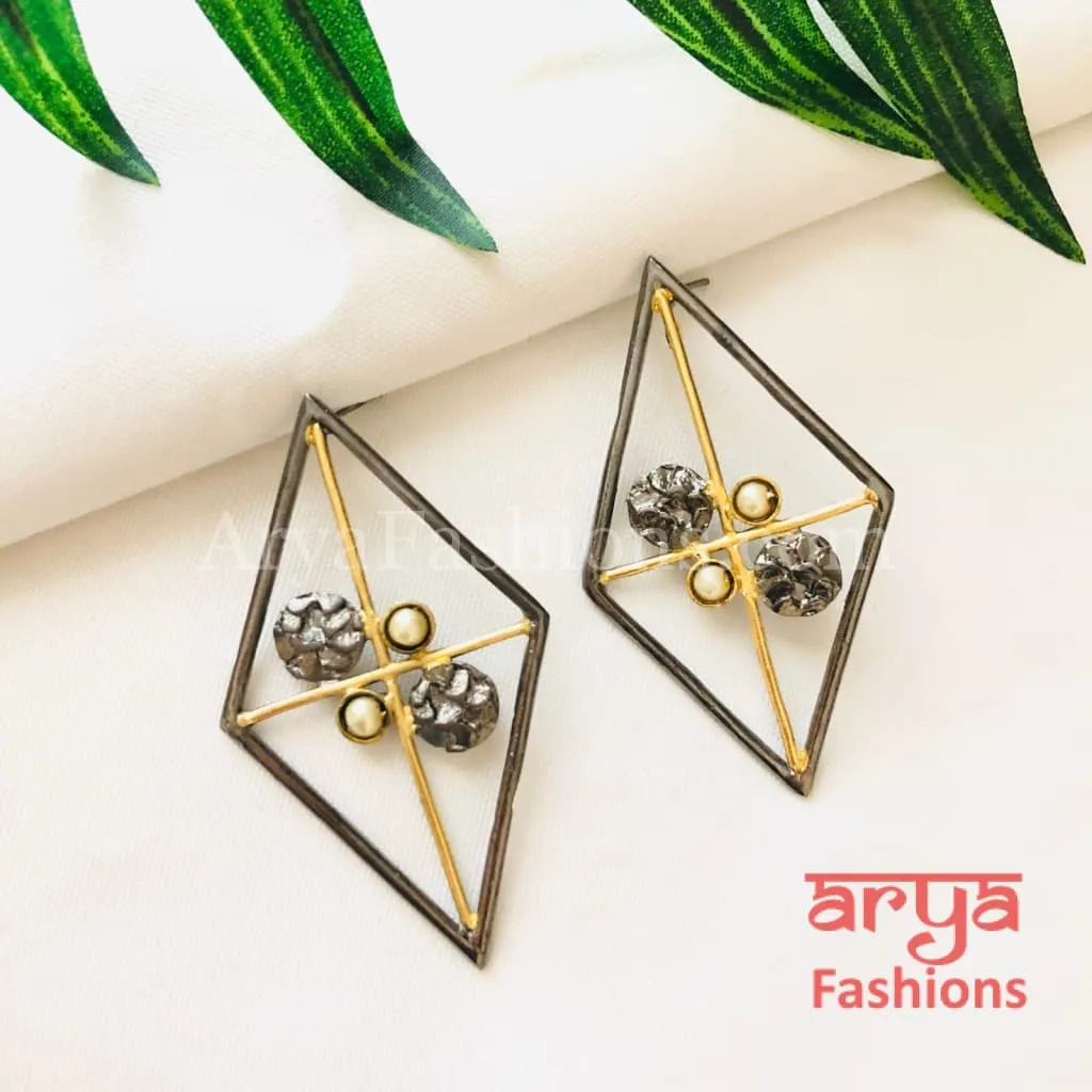 Mirraw Fusion Triangular Earrings/Trendy Party Earrings