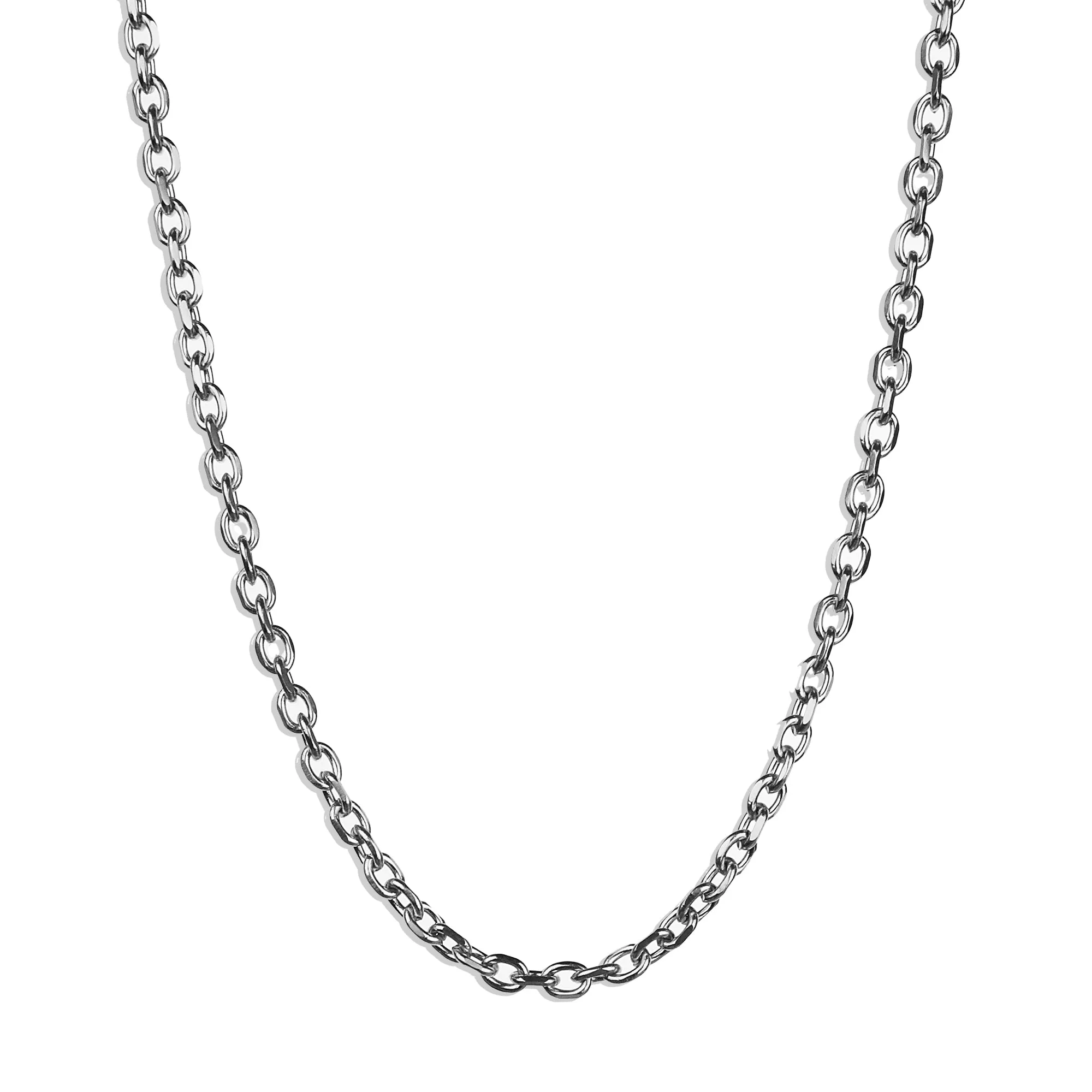 Modern Cable Chain Necklace - Silver 3mm