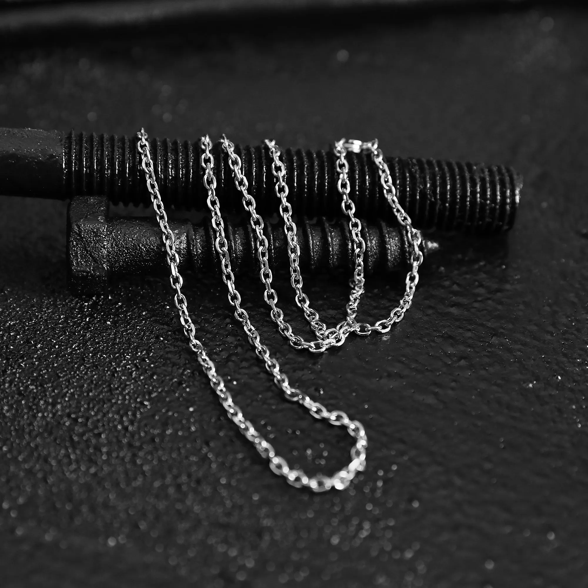 Modern Cable Chain Necklace - Silver 3mm