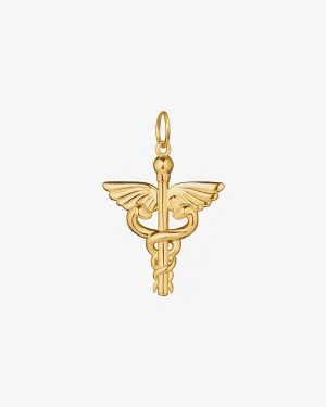 Modern Caduceus Pendant Charm