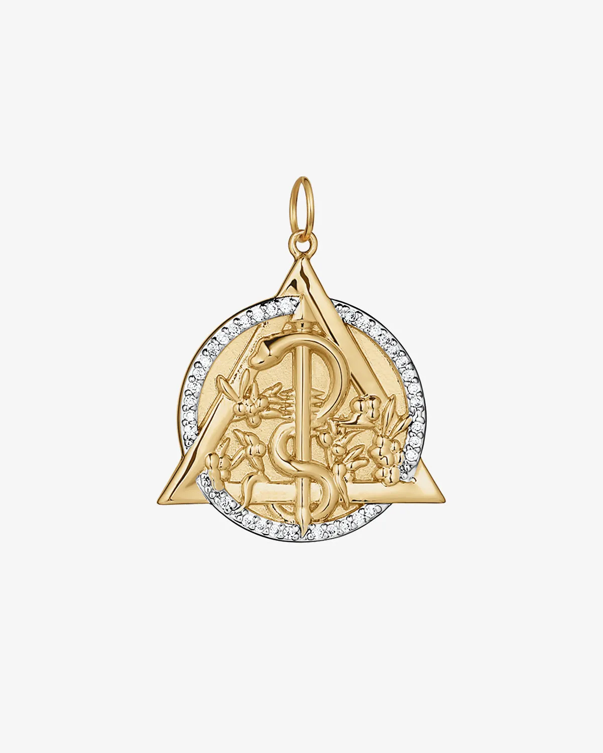 Modern Dental Insignia Pavé Medallion Charm