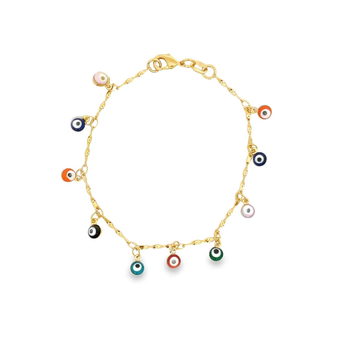 Multi-Color Dangle Colorful Evil Eye Charms Bracelet (I39)