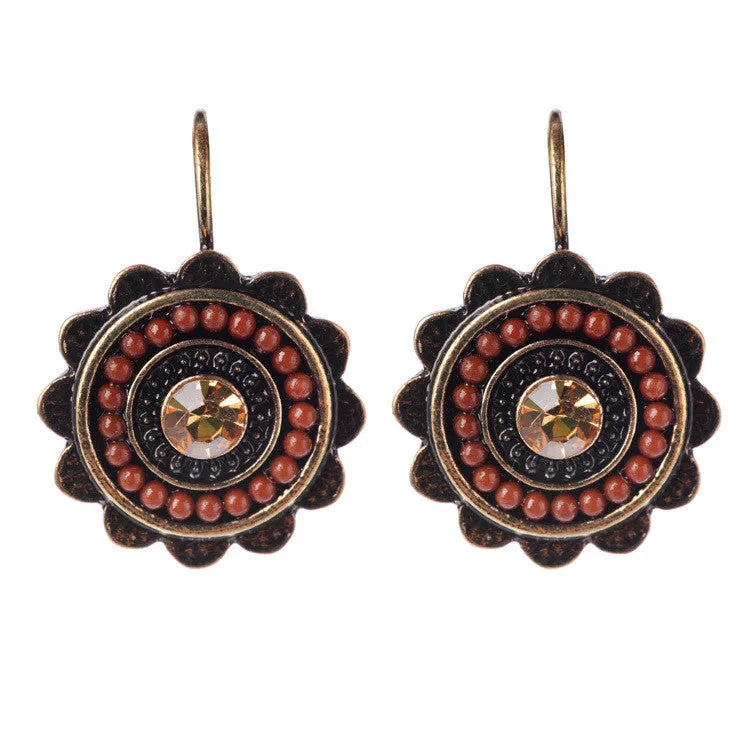 New Ethnic Jewelry Charming Vintage Resin Beads Drop Earrings For Women Fashion Earring