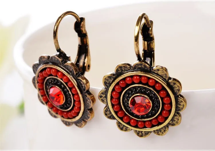 New Ethnic Jewelry Charming Vintage Resin Beads Drop Earrings For Women Fashion Earring