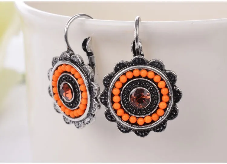 New Ethnic Jewelry Charming Vintage Resin Beads Drop Earrings For Women Fashion Earring