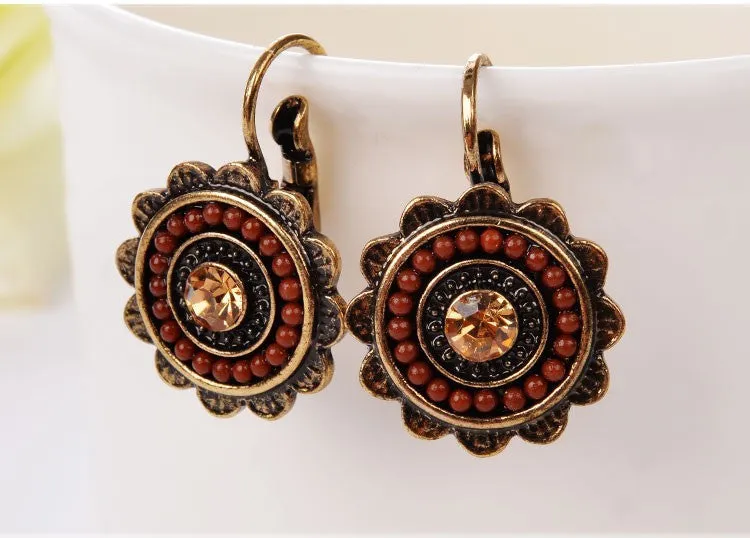 New Ethnic Jewelry Charming Vintage Resin Beads Drop Earrings For Women Fashion Earring