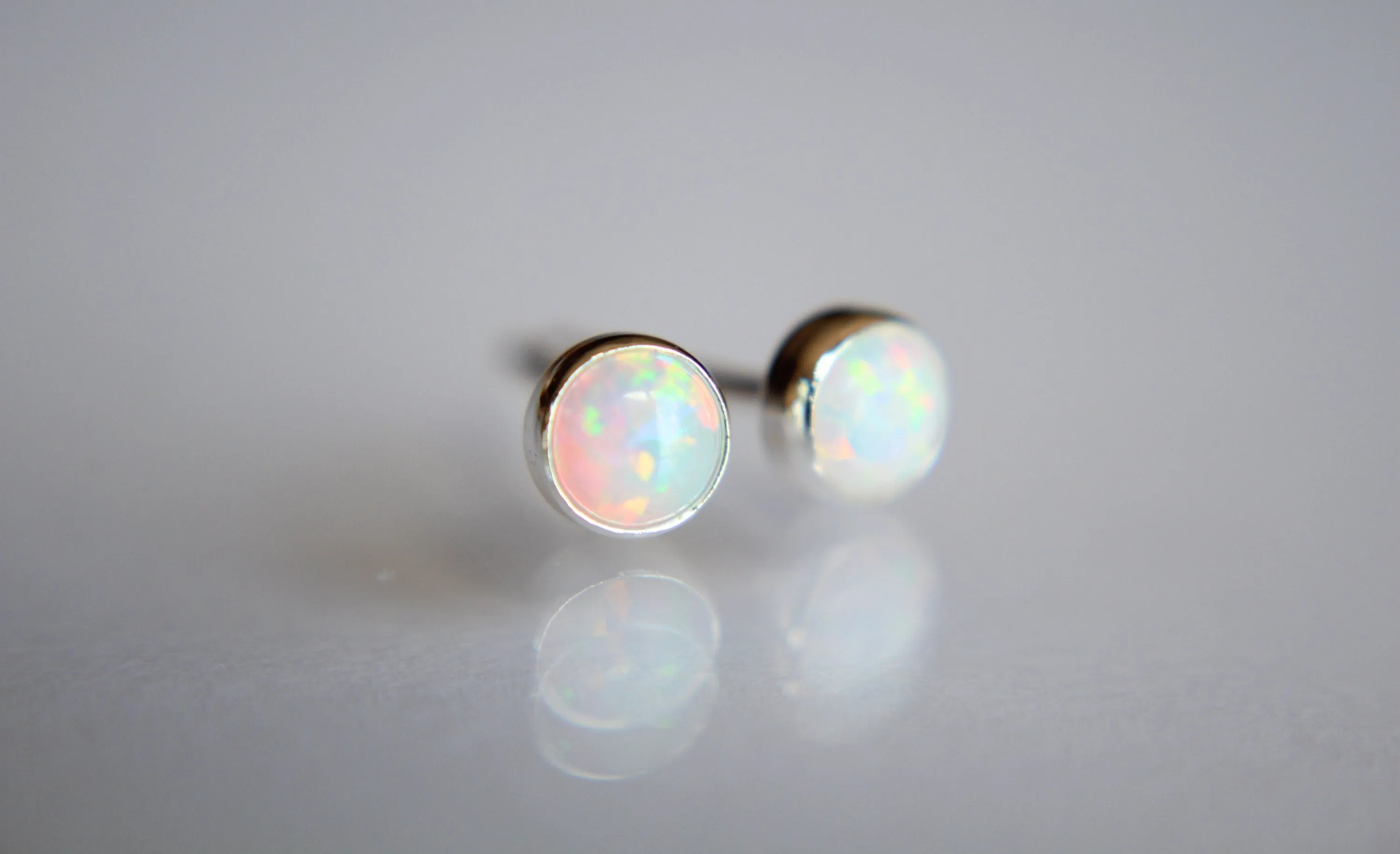 Opal Earrings, Gemstone Earrings, Sterling Earrings, Post Earrings, Opal Post Earrings, Small Opal Earrings, Minimalist Earrings, Gift