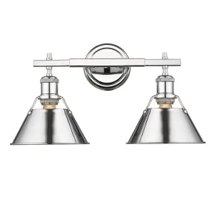 Orwell 2-Light Bath Vanity in Chrome with Chrome Shades