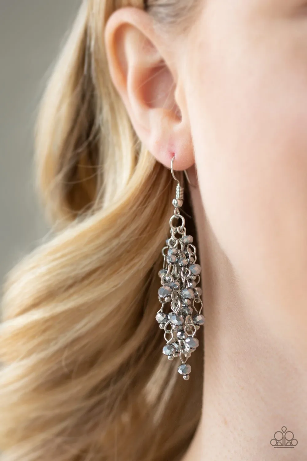 Paparazzi Earring ~ A Taste Of Twilight - Silver